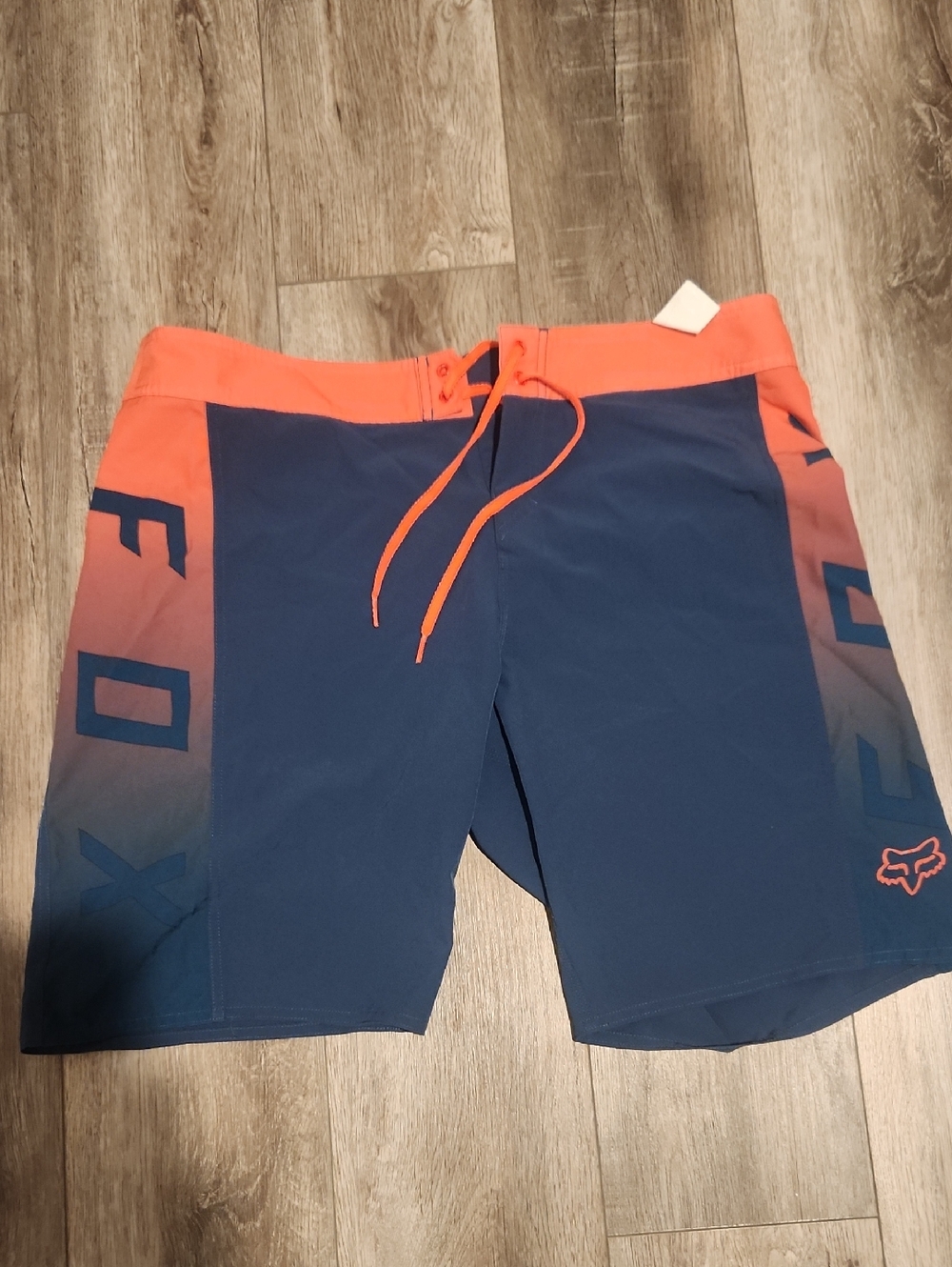 Fox Men's Navy and Orange Swim Boardshorts
